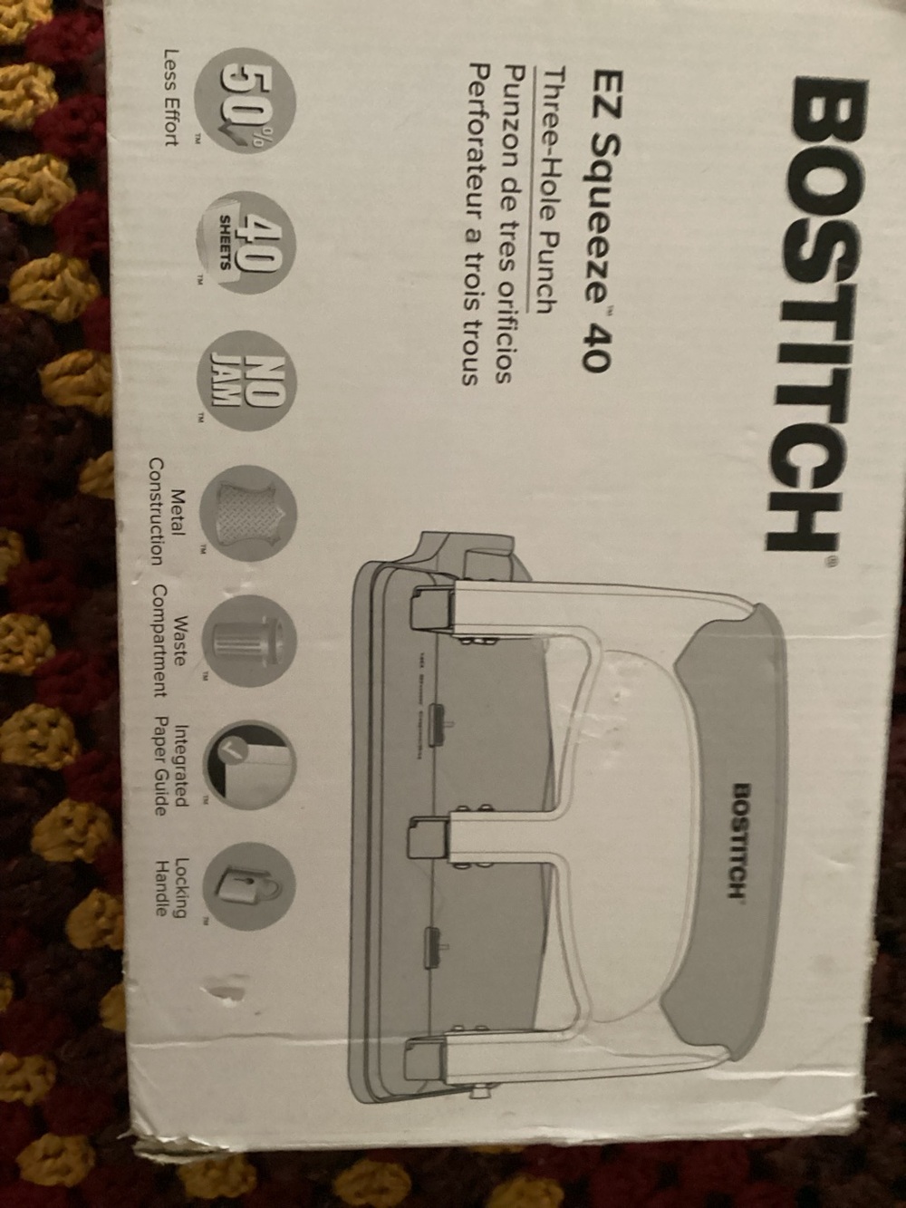 NEW-Bostitch Office PaperPro inPRESS 40 Reduced Effort 3-Hole Punch, 40 Sheets